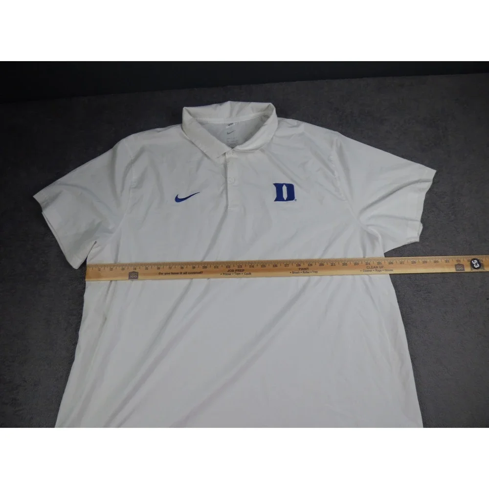 Nike Duke Blue Devils Dri-FIT Polo Shirt Mens 3XL White Blue 02F8-10A 12598